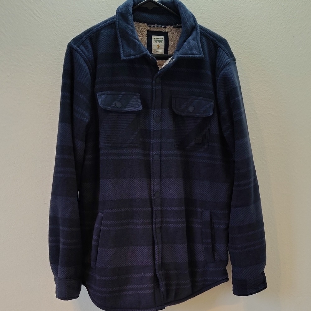 Men's Voyager Blue Plaid Fleece Jacket